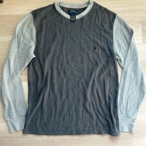 Polo Ralph Lauren Gray Waffle Knit Long Sleeve Thermal Shirt